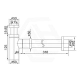 Bella Vista Mica Round Stainless Steel Bottle Trap for 32mm Basin Waste 40mm Outlet Variant Colour Available