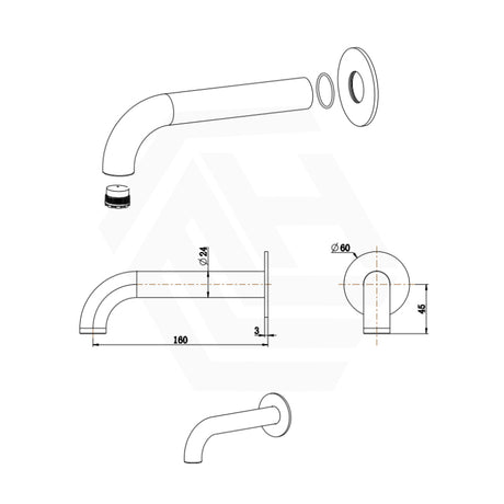 Bella Vista Mica Heritage 160mm Round Bath/Basin Spout