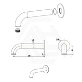 Bella Vista Mica 160mm Bath/Basin Spout Wall Mounted Available in Colors