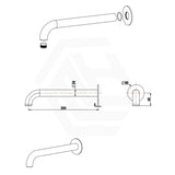 Bella Vista Mica 160/220/250mm Stainless Steel Bath/Basin Spout Wall Mounted Available in Colors
