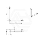 Bella Vista Mica Care 450x450mm 90° Stainless Steel Grab Rail Available In Colors