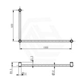 Bella Vista Mica Care 600x1000mm 90° Stainless Steel Grab Rail Variant Color Avaliable