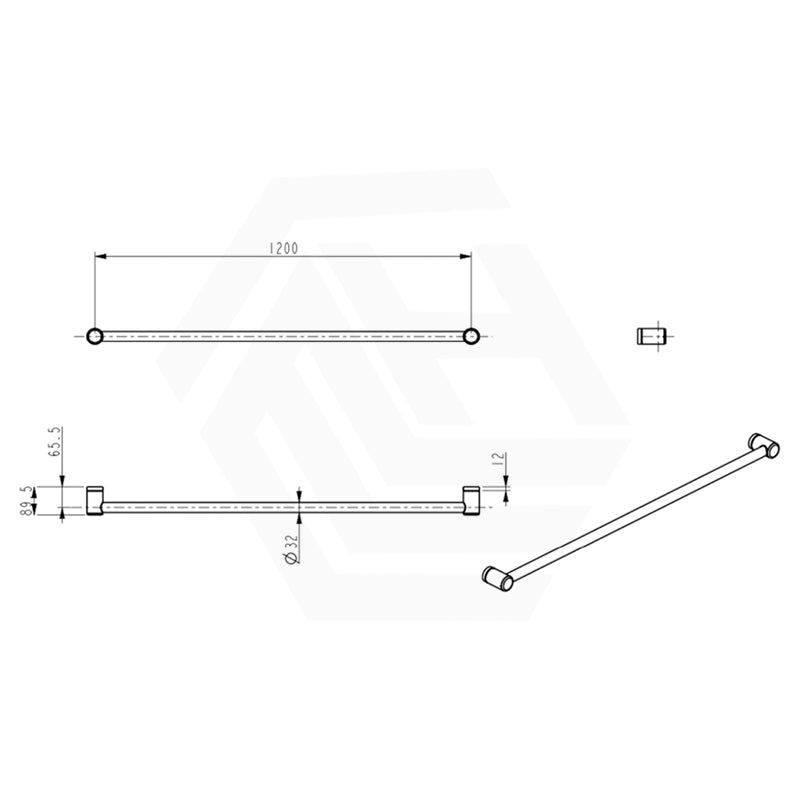 Bella Vista Mica Care 900/1200mm Stainless Steel Horizontal Grab Rail Cut To Size In Various Colors