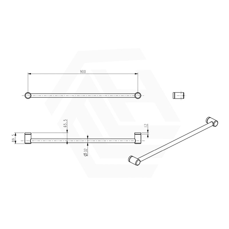 Bella Vista Mica Care 900/1200mm Stainless Steel Horizontal Grab Rail Cut To Size In Various Colors