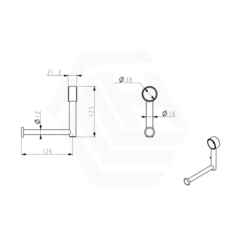 Bella Vista Mica Care Addon Stainless Steel Toilet Paper Holder for Grab Rail Variant Color Available