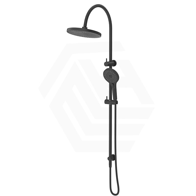 Bella Vista Mica Gooseneck Round Twin Rail Shower Set Variant Colors Available