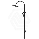 Bella Vista Mica Gooseneck Round Twin Rail Shower Set Variant Colors Available