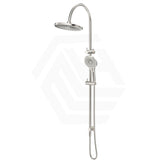 Bella Vista Mica Gooseneck Round Twin Rail Shower Set Variant Colors Available