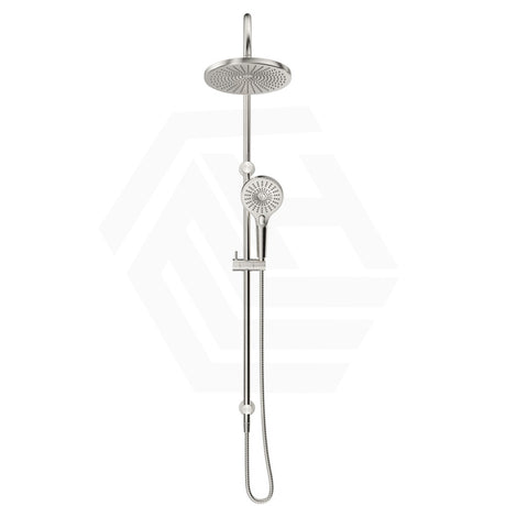 Bella Vista Mica Gooseneck Round Twin Rail Shower Set Variant Colors Available