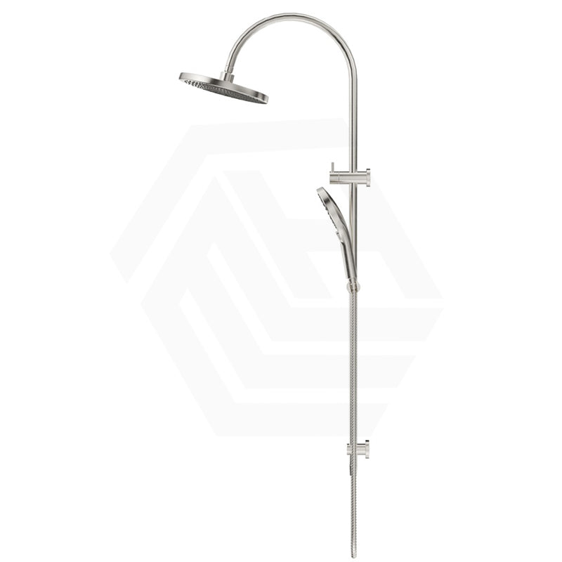 Bella Vista Mica Gooseneck Round Twin Rail Shower Set Variant Colors Available