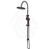 Bella Vista Mica Gooseneck Round Twin Rail Shower Set Variant Colors Available