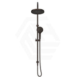 Bella Vista Mica Gooseneck Round Twin Rail Shower Set Variant Colors Available