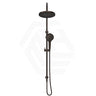 Bella Vista Mica Gooseneck Round Twin Rail Shower Set Variant Colors Available