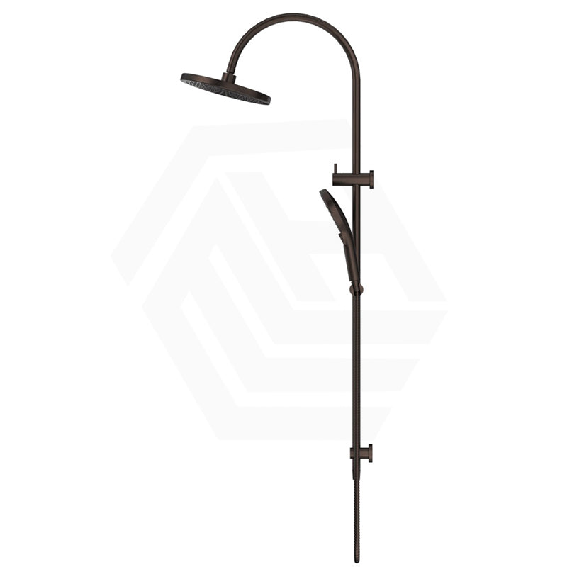 Bella Vista Mica Gooseneck Round Twin Rail Shower Set Variant Colors Available