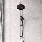 Bella Vista Mica Gooseneck Round Twin Rail Shower Set Variant Colors Available