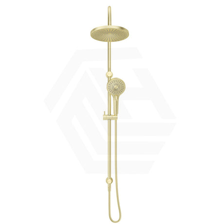 Bella Vista Mica Gooseneck Round Twin Rail Shower Set Variant Colors Available