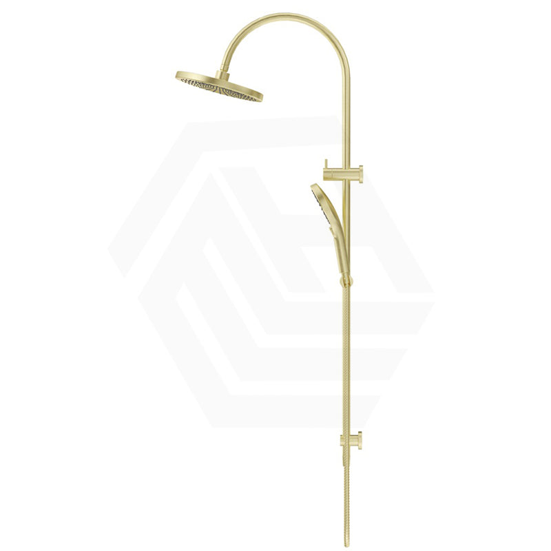 Bella Vista Mica Gooseneck Round Twin Rail Shower Set Variant Colors Available