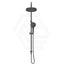 Bella Vista Mica Gooseneck Round Twin Rail Shower Set Variant Colors Available