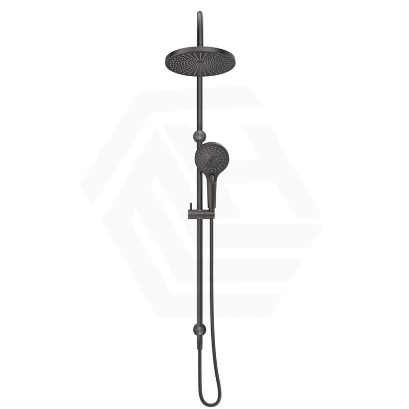 Bella Vista Mica Gooseneck Round Twin Rail Shower Set Variant Colors Available