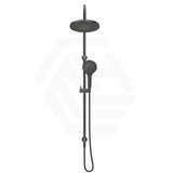 Bella Vista Mica Gooseneck Round Twin Rail Shower Set Variant Colors Available