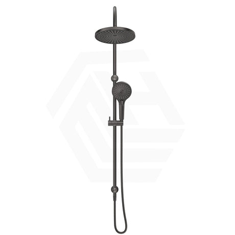 Bella Vista Mica Gooseneck Round Twin Rail Shower Set Variant Colors Available