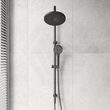 Bella Vista Mica Gooseneck Round Twin Rail Shower Set Variant Colors Available