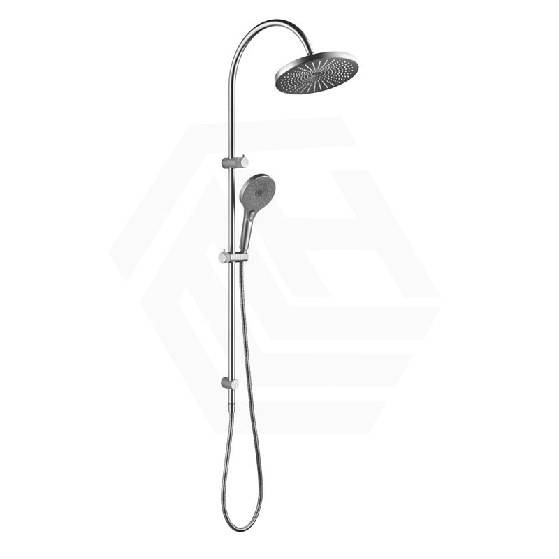 Bella Vista Mica Stainless Steel Fluted Gooseneck Twin Shower Set 3 Functions In Various Colours