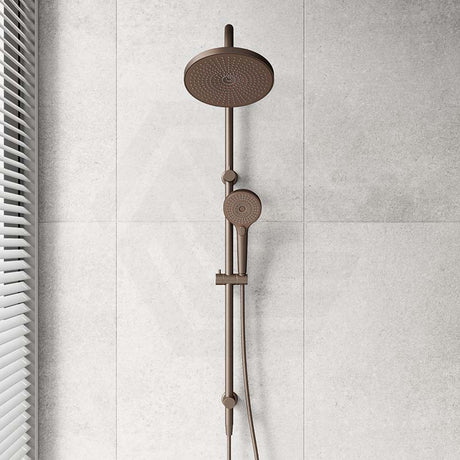 Bella Vista Mica Stainless Steel Fluted Gooseneck Twin Shower Set 3 Functions In Various Colours