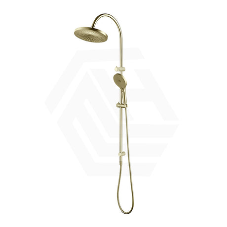 Bella Vista Mica Stainless Steel Fluted Gooseneck Twin Shower Set 3 Functions In Various Colours
