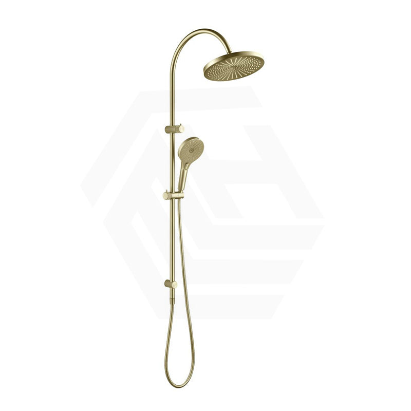 Bella Vista Mica Stainless Steel Fluted Gooseneck Twin Shower Set 3 Functions In Various Colours