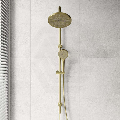 Bella Vista Mica Stainless Steel Fluted Gooseneck Twin Shower Set 3 Functions In Various Colours