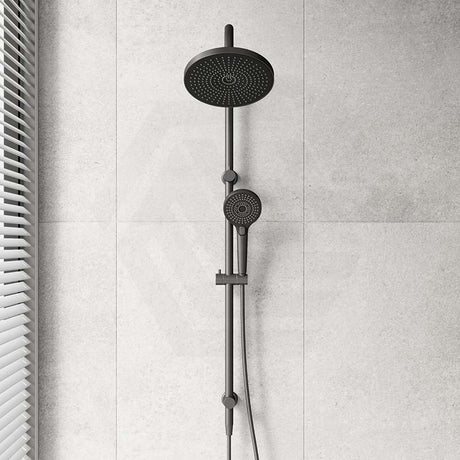 Bella Vista Mica Stainless Steel Fluted Gooseneck Twin Shower Set 3 Functions In Various Colours