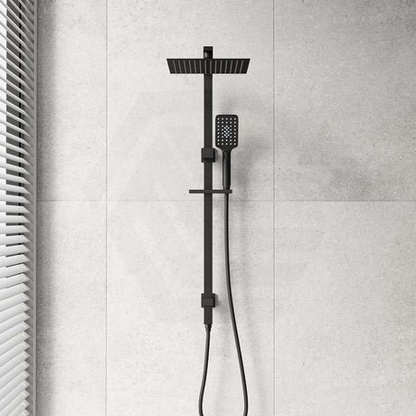 Matt Black Bella Vista Cresta Square Twin Shower Set