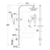 Bella Vista Cresta Square Twin Shower Set