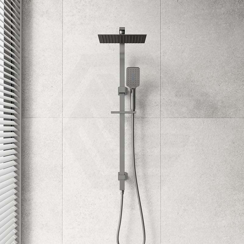 M#6(gunmetal-grey) Bella Vista Cresta Square Twin Shower Set