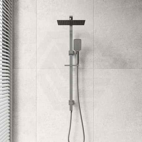 M#6(gunmetal-grey) Bella Vista Cresta Square Twin Shower Set