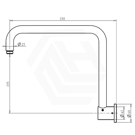 Bella Vista Mica Gooseneck 350mm Stainless Steel Shower Arm Only Variant Colors Available