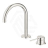 Bella Vista Mica Gooseneck Stainless Steel Hob Mounted Basin Mixer Tap Set Available In Colors