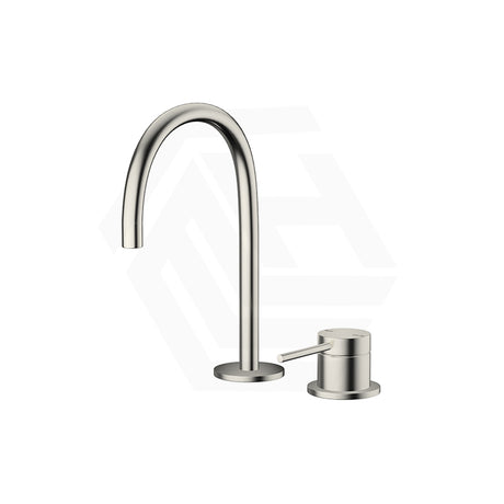 Bella Vista Mica Gooseneck Stainless Steel Hob Mounted Basin Mixer Tap Set Available In Colors