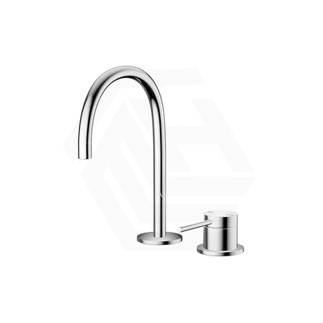Bella Vista Mica Gooseneck Stainless Steel Hob Mounted Basin Mixer Tap Set Available In Colors