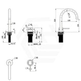 Bella Vista Mica Gooseneck Stainless Steel Hob Mounted Basin Mixer Tap Set Available In Colors