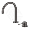 Bella Vista Mica Gooseneck Stainless Steel Hob Mounted Basin Mixer Tap Set Available In Colors