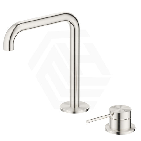 Bella Vista Mica Soft-Square Stainless Steel Hob Mounted Bath/Basin Mixer Tap Set Available In Colors