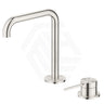 Bella Vista Mica Soft-Square Stainless Steel Hob Mounted Bath/Basin Mixer Tap Set Available In Colors
