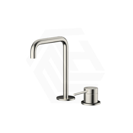 Bella Vista Mica Soft-Square Stainless Steel Hob Mounted Bath/Basin Mixer Tap Set Available In Colors