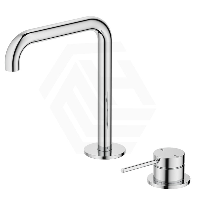 Bella Vista Mica Soft-Square Stainless Steel Hob Mounted Bath/Basin Mixer Tap Set Available In Colors