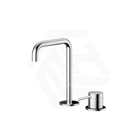 Bella Vista Mica Soft-Square Stainless Steel Hob Mounted Bath/Basin Mixer Tap Set Available In Colors