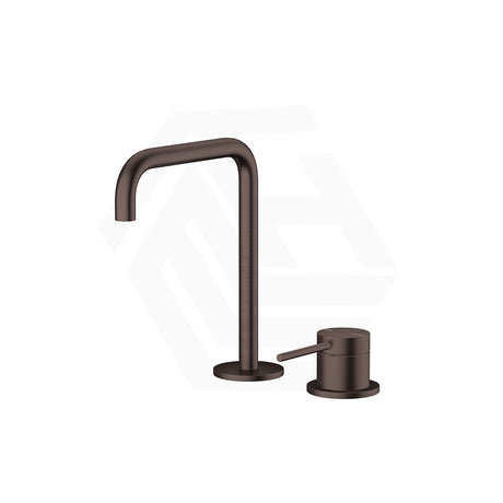 Bella Vista Mica Soft-Square Stainless Steel Hob Mounted Bath/Basin Mixer Tap Set Available In Colors