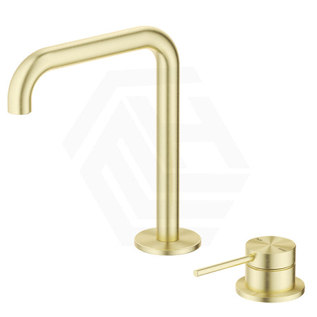 Bella Vista Mica Soft-Square Stainless Steel Hob Mounted Bath/Basin Mixer Tap Set Available In Colors