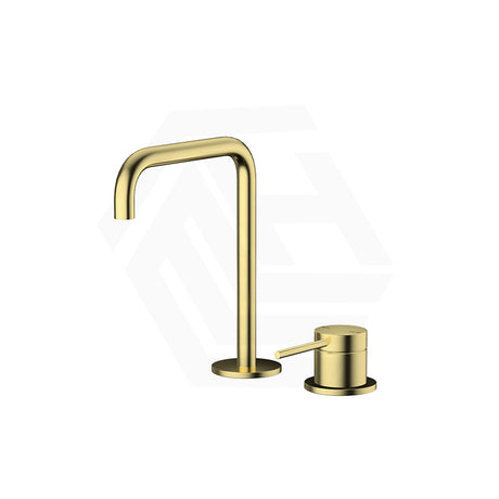 Bella Vista Mica Soft-Square Stainless Steel Hob Mounted Bath/Basin Mixer Tap Set Available In Colors